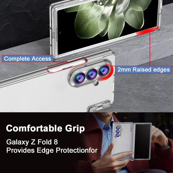 For Samsung Galaxy Z Fold8 Ultra Case Hinge Protection PC + TPU Phone Cover Built-in Tempered Glass Film - Transparent - 7