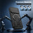 For iPhone 15 Case with Slide Camera Cover Kickstand Shockproof PC + TPU Matte Finish Phone Shell - Black - 3