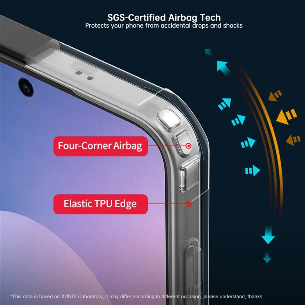 XUNDD For Samsung Galaxy S26 FE Case Dropproof TPU + Acrylic Clear Back Phone Cover - Black - 4