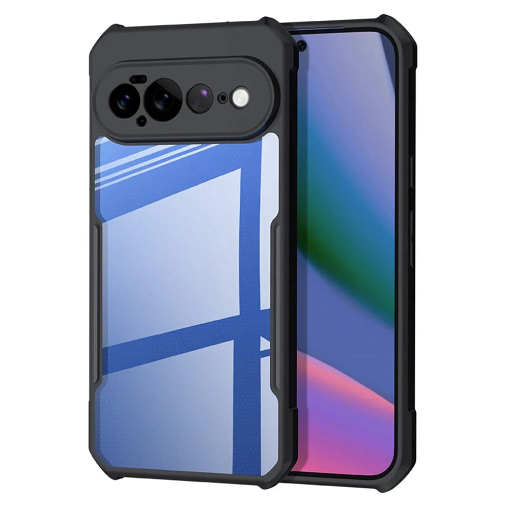 XUNDD For Google Pixel 11 Pro XL Case Dropproof TPU + Acrylic Clear Back Phone Cover - Black - 1