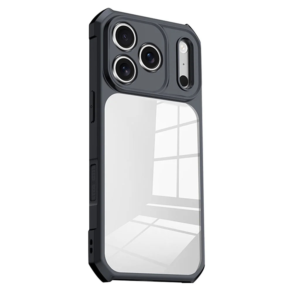 XUNDD For iPhone 18 Pro Max  /  17 Pro Max Case Dropproof TPU + Acrylic Clear Back Phone Cover - Black - 1