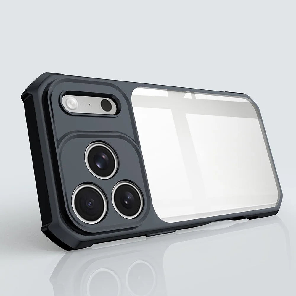 XUNDD For iPhone 18 Pro Max  /  17 Pro Max Case Dropproof TPU + Acrylic Clear Back Phone Cover - Black - 2