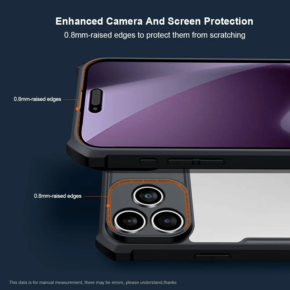XUNDD For iPhone 18 Pro Max  /  17 Pro Max Case Dropproof TPU + Acrylic Clear Back Phone Cover - Black - 3