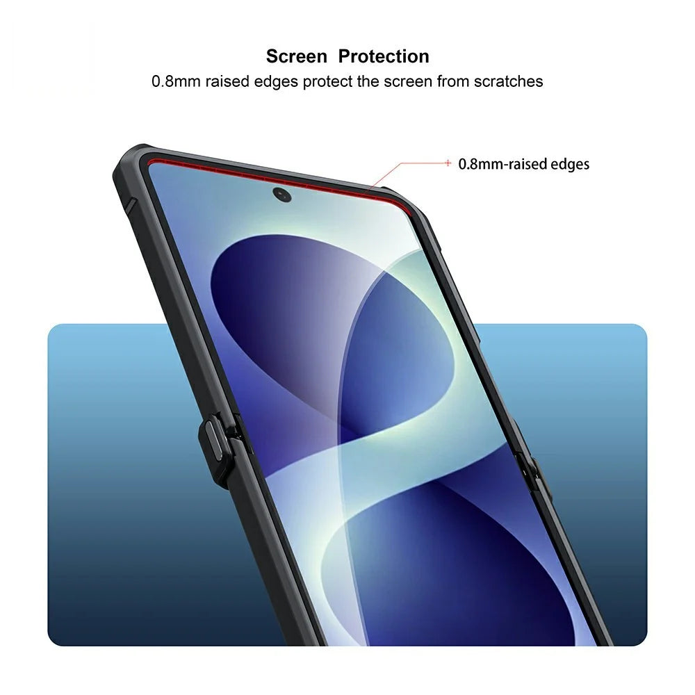 XUNDD For Samsung Galaxy Z Flip8 Case Dropproof TPU + Acrylic Clear Back Phone Cover - Black - 5