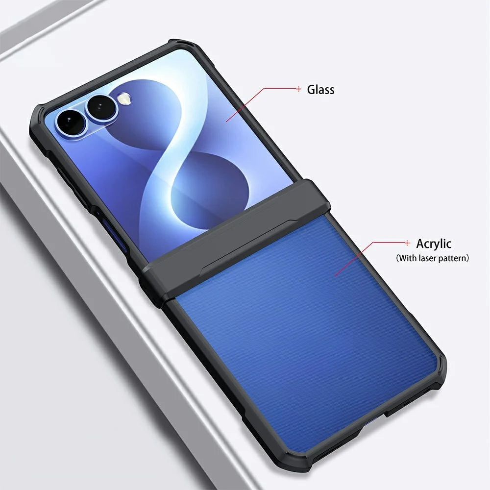 XUNDD For Samsung Galaxy Z Flip8 Case Dropproof TPU + Acrylic Clear Back Phone Cover - Black - 7