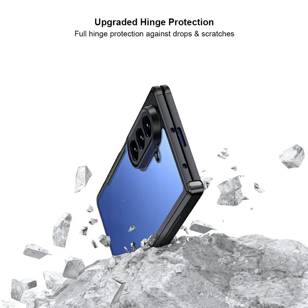 XUNDD For Samsung Galaxy Z Fold8 Ultra Case Dropproof TPU + Acrylic Clear Back Phone Cover - Black - 4