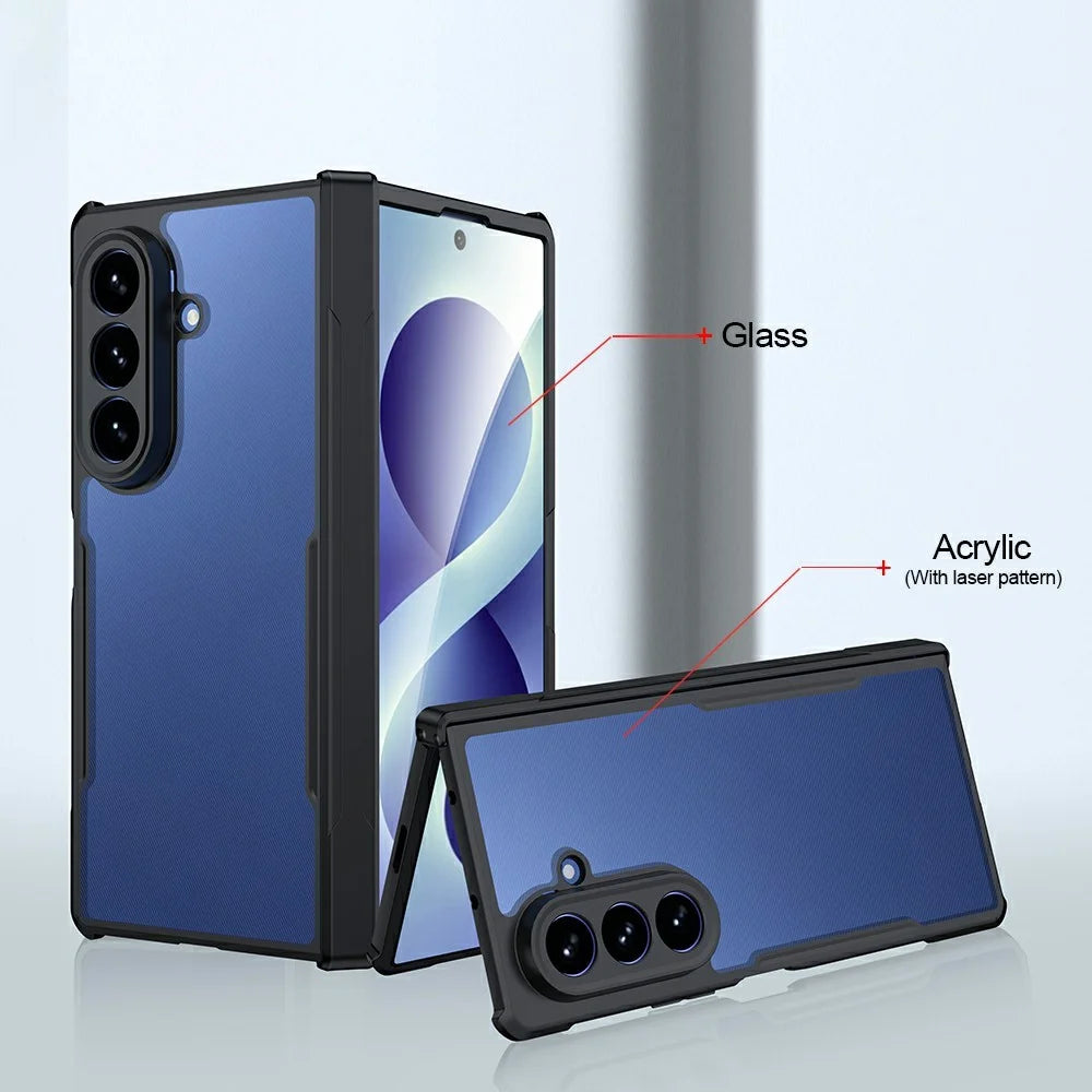 XUNDD For Samsung Galaxy Z Fold8 Ultra Case Dropproof TPU + Acrylic Clear Back Phone Cover - Black - 6