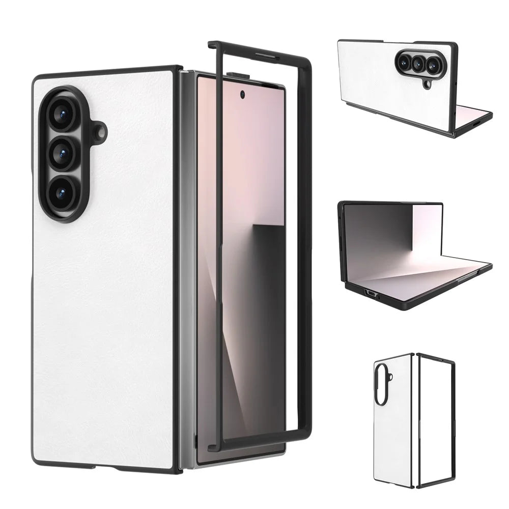 For Samsung Galaxy Z Fold8 Ultra Case Litchi Texture PU Leather + PC Phone Cover - White - 1