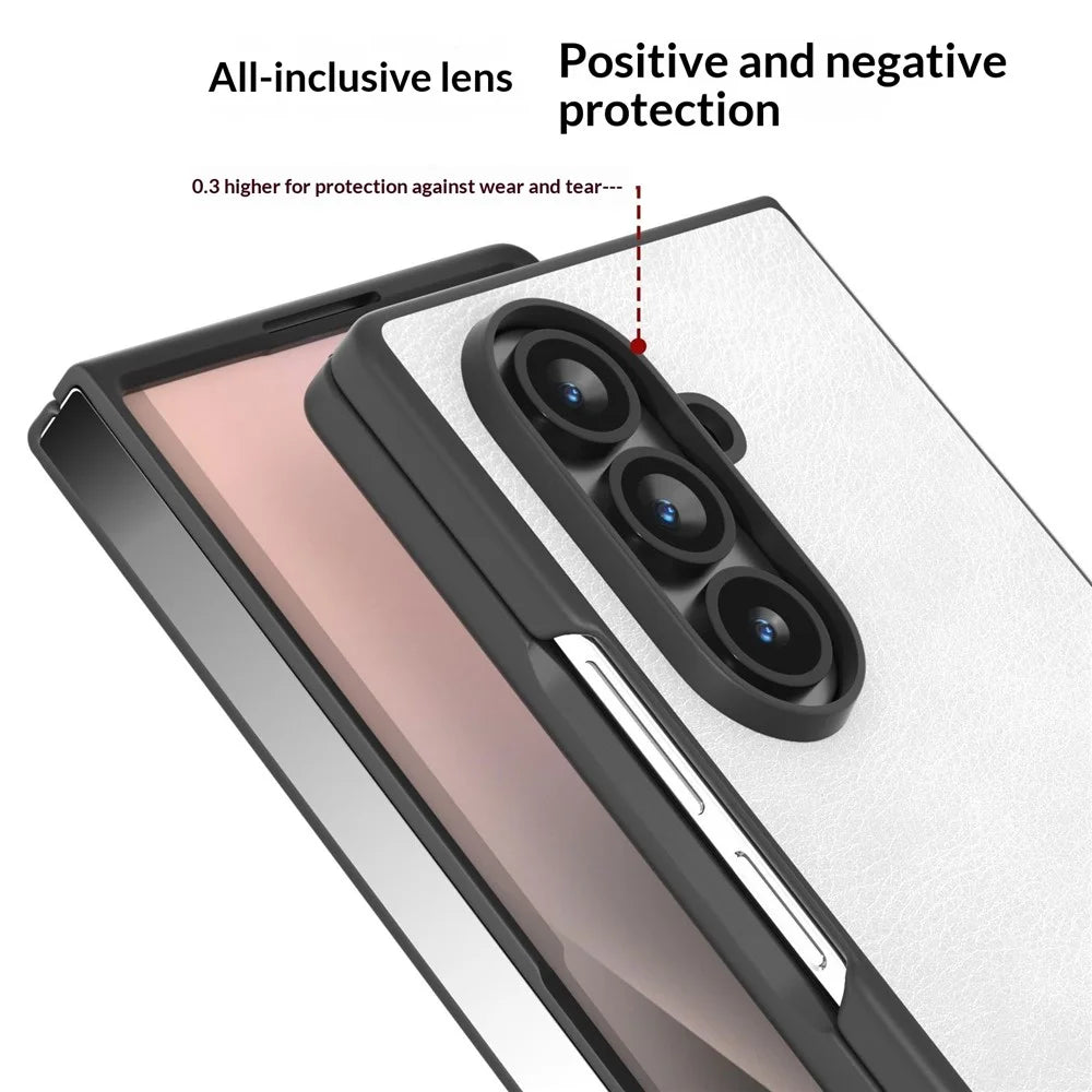 For Samsung Galaxy Z Fold8 Ultra Case Litchi Texture PU Leather + PC Phone Cover - White - 3