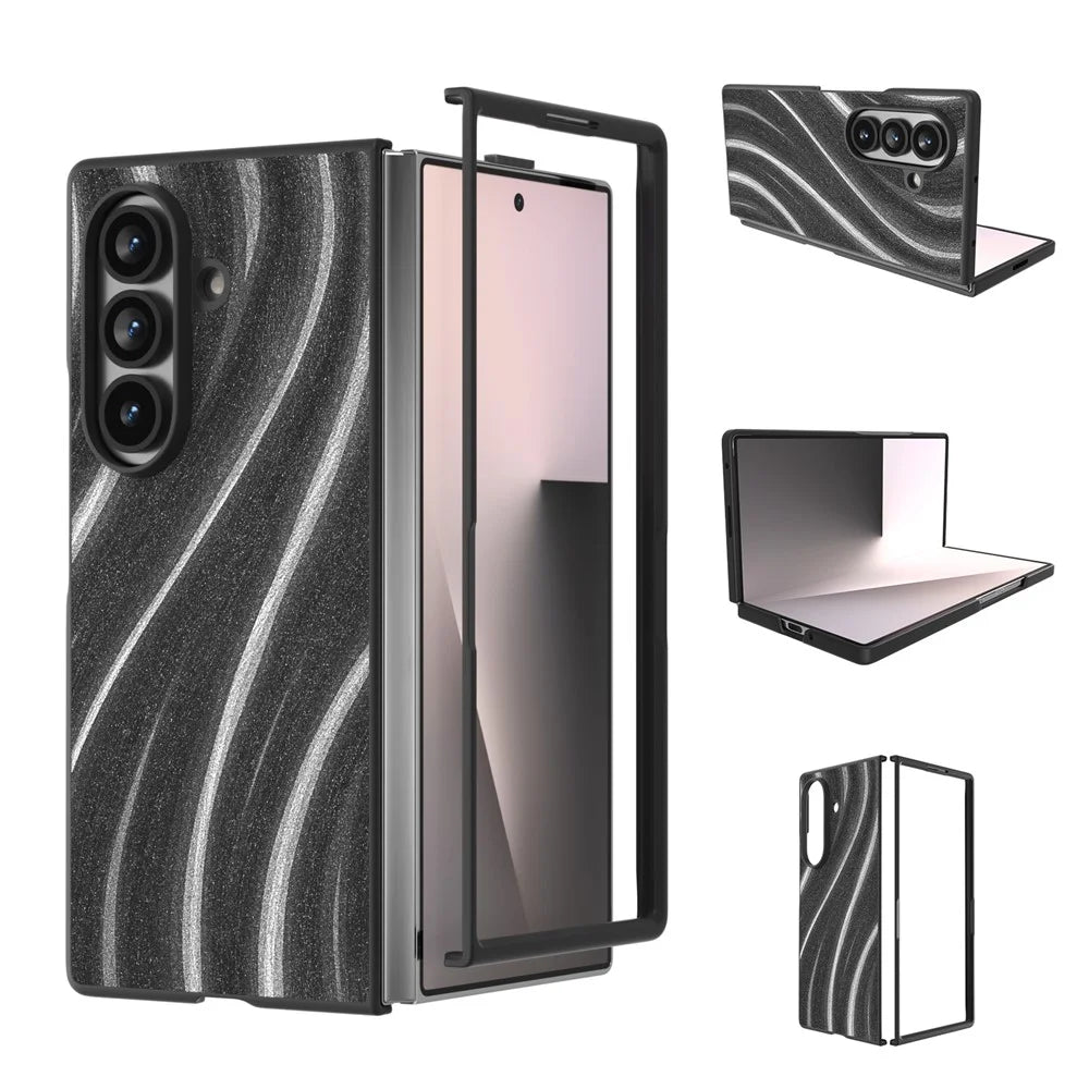 For Samsung Galaxy Z Fold8 Ultra Case Milky Way Pattern PU + PC Shockproof Phone Cover - Grey - 1
