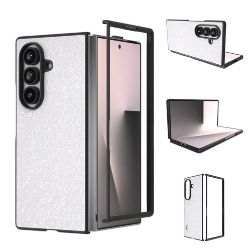 For Samsung Galaxy Z Fold8 Ultra Case Colored Glitter PU + PC Shockproof Phone Cover - White - 1