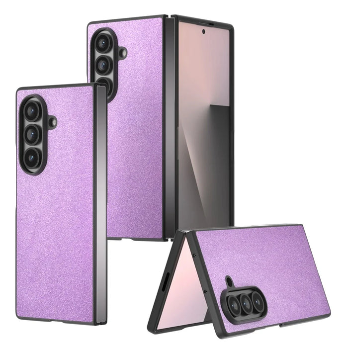 For Samsung Galaxy Z Fold8 Ultra Case Glitter Leather+PC Phone Cover - Purple - 5
