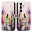 For Samsung Galaxy S26+ Case Pattern Printed Wallet Flip Stand PU Leather Phone Cover with Wrist Strap - Colorful Cat - 1