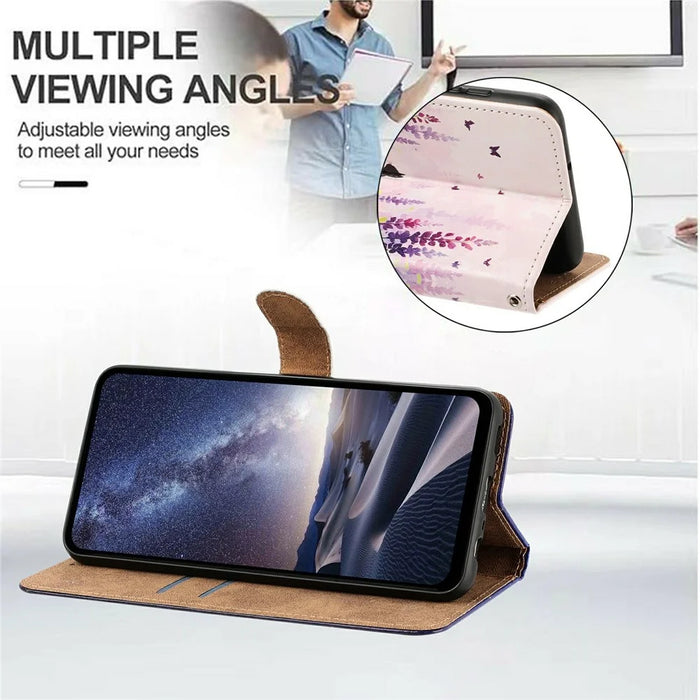 For Samsung Galaxy S26+ Case Pattern Printed Wallet Flip Stand PU Leather Phone Cover with Wrist Strap - Colorful Cat - 5