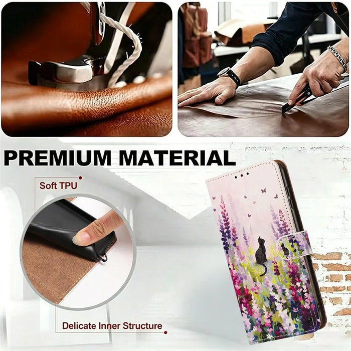 For Samsung Galaxy S26+ Case Pattern Printed Wallet Flip Stand PU Leather Phone Cover with Wrist Strap - Colorful Cat - 6