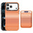 For iPhone 18 Pro Max Magnetic Case Rainbow Gradient Leather Coated TPU + PC Phone Cover with Card Holder - Orange - 1
