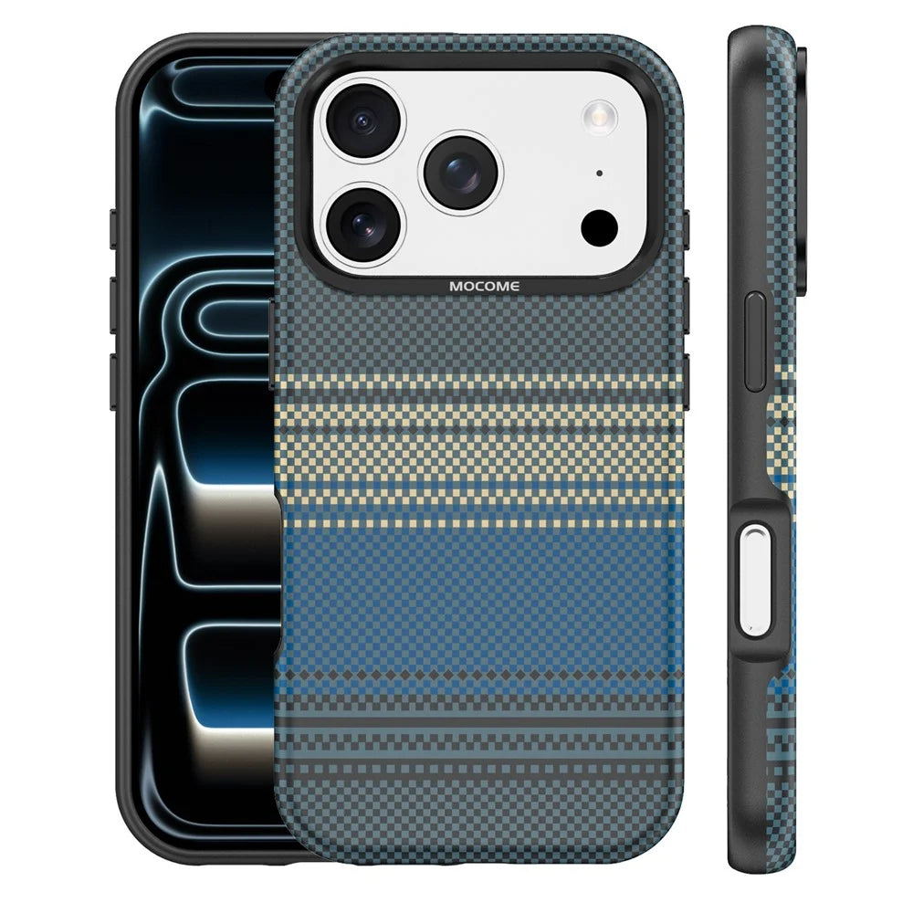 For iPhone 18 Pro Magnetic Case Gradient Rainbow Leather Coated TPU + PC Hybrid Shockproof Cover - Sapphire - 2