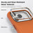 For iPhone 18 Pro Max Case Compatible with MagSafe Fine Grid Texture Leather Coated TPU PC Phone Cover with Metal Lens Frame - Orange - 6