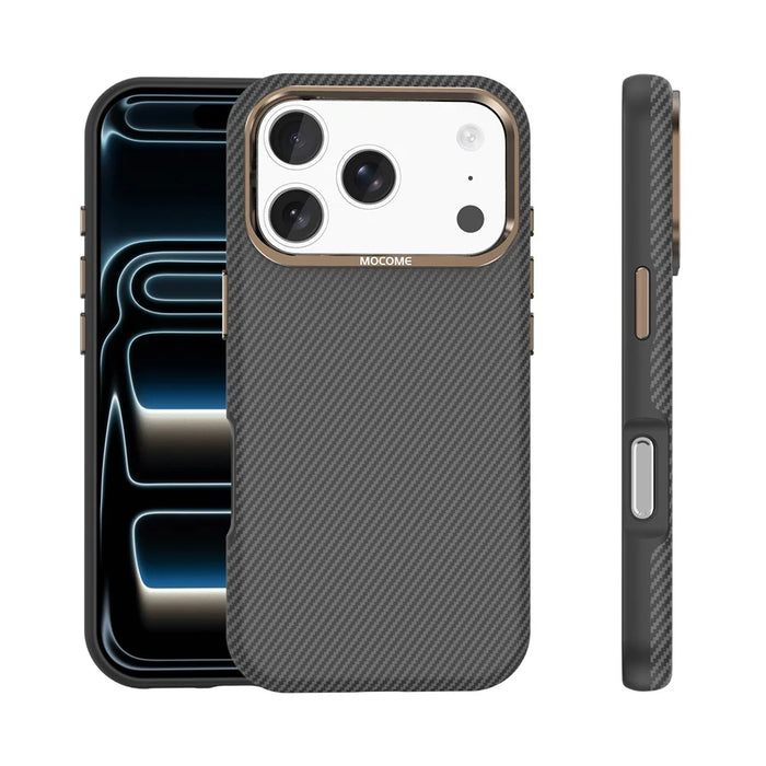 For iPhone 18 Pro Case Compatible with MagSafe Carbon Fiber Texture Shockproof Leather TPU PC Protective Cover - Black - 2