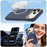For iPhone 18 Pro Max Magnetic Case Carbon Fiber Texture Leather Back Phone Cover with Detachable Card Holder - Sapphire - 5