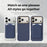 For iPhone 18 Pro Max Magnetic Case Carbon Fiber Texture Leather Back Phone Cover with Detachable Card Holder - Sapphire - 7