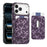 For iPhone 18 Pro Magnetic Case Aramid Fiber Texture Leather Phone Back Cover with Card Holder - Purple - 1