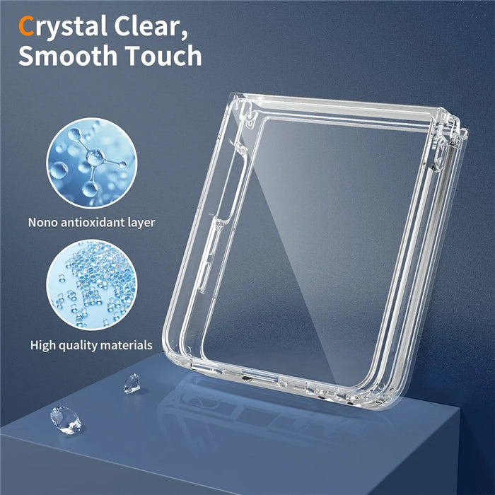 For Samsung Galaxy Z Flip8 Case 2.0mm Thickened PC + TPU Phone Cover + 2Pcs Outer Screen Tempered Glass Film + 2Pcs Inner Screen Hydrogel Film - Transparent - 7