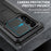 R-JUST For Samsung Galaxy S23 Ultra Slide Camera Lid PC+Silicone+Metal Phone Anti-drop Case Hidden Kickstand Back Cover with Tempered Glass Screen Protector - Black - 3