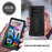 R-JUST For Samsung Galaxy S23 Ultra Slide Camera Lid PC+Silicone+Metal Phone Anti-drop Case Hidden Kickstand Back Cover with Tempered Glass Screen Protector - Black - 5