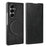 For Samsung Galaxy Z Fold7 5G Case Rotating Magnetic Kickstand PU Leather + PC Foldable Phone Cover - Black - 1