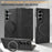 For Samsung Galaxy Z Fold7 5G Case Rotating Magnetic Kickstand PU Leather + PC Foldable Phone Cover - Black - 3