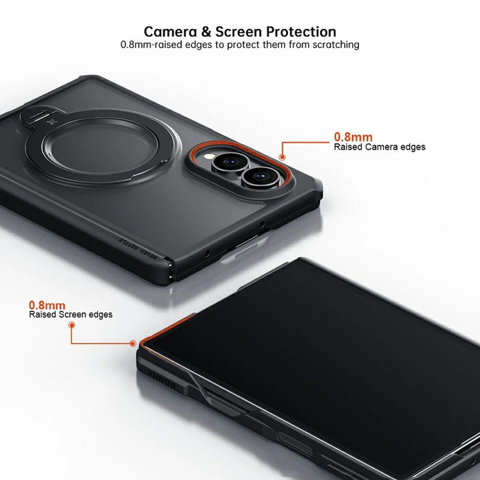 XUNDD for Samsung Galaxy Z Fold8 Case Magnetic Rotatable Kickstand 1.8mm Thick PC + TPU Shockproof Phone Cover - Black - 4