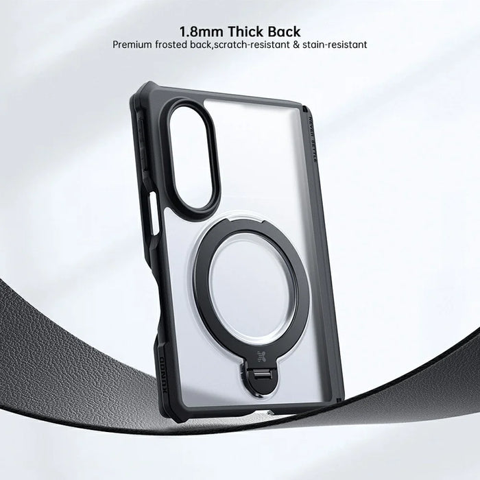 XUNDD for Samsung Galaxy Z Fold8 Case Magnetic Rotatable Kickstand 1.8mm Thick PC + TPU Shockproof Phone Cover - Black - 5
