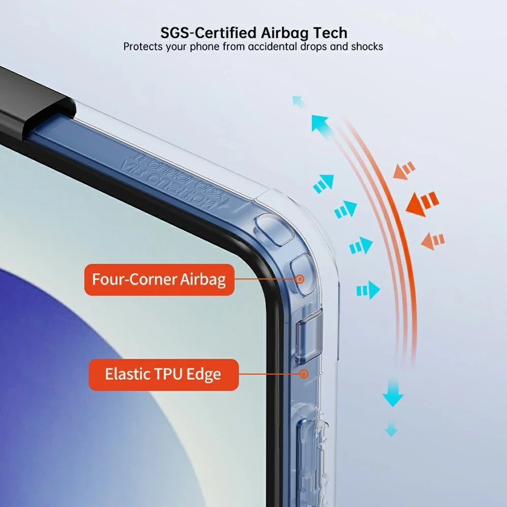 XUNDD for Samsung Galaxy Z Flip8 Case Magnetic Rotating Kickstand PC + TPU Folding Hinge Shockproof Phone Cover - Black - 6