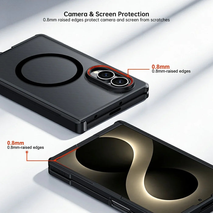 For Samsung Galaxy Z Fold8 Magnetic Case TPU + PC Folding Hinge Shockproof Phone Cover - Black - 3
