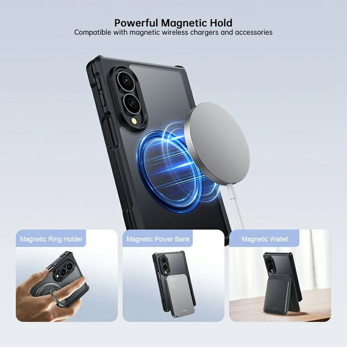 For Samsung Galaxy Z Fold8 Magnetic Case TPU + PC Folding Hinge Shockproof Phone Cover - Black - 5