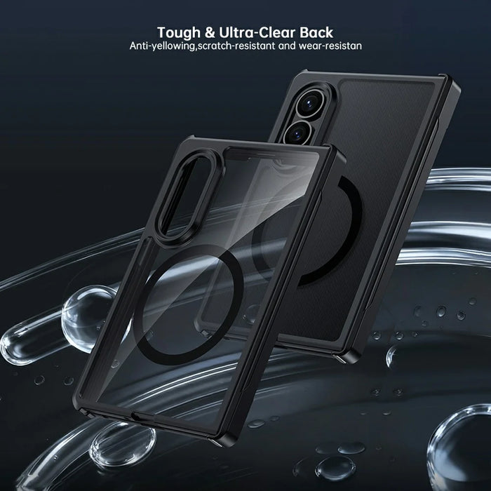 For Samsung Galaxy Z Fold8 Magnetic Case TPU + PC Folding Hinge Shockproof Phone Cover - Black - 7