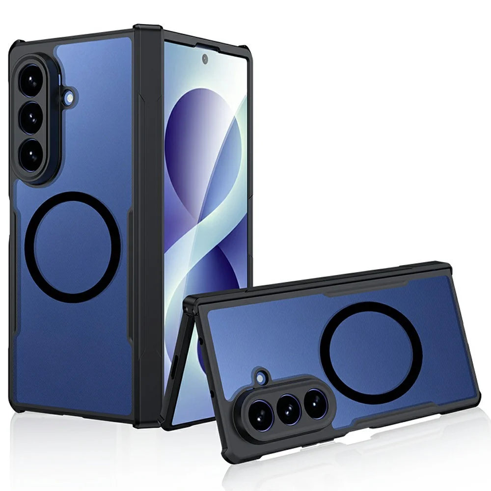 For Samsung Galaxy Z Fold8 Ultra Magnetic Case TPU + PC Folding Hinge Shockproof Phone Cover - Black - 1