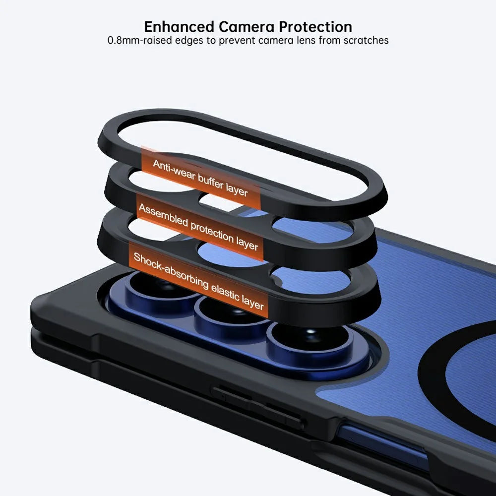 For Samsung Galaxy Z Fold8 Ultra Magnetic Case TPU + PC Folding Hinge Shockproof Phone Cover - Black - 3