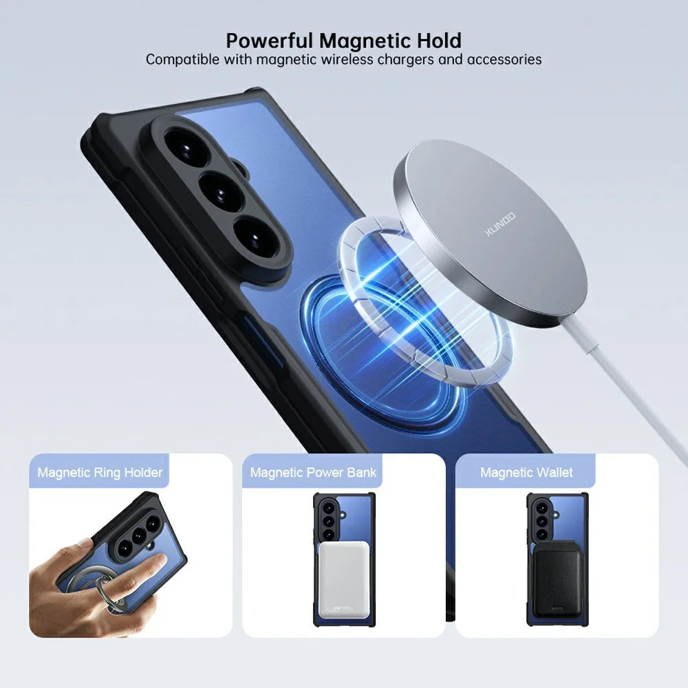 For Samsung Galaxy Z Fold8 Ultra Magnetic Case TPU + PC Folding Hinge Shockproof Phone Cover - Black - 6