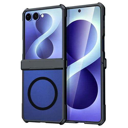 For Samsung Galaxy Z Flip8 Magnetic Case TPU + PC Folding Hinge Shockproof Phone Cover - Black - 1