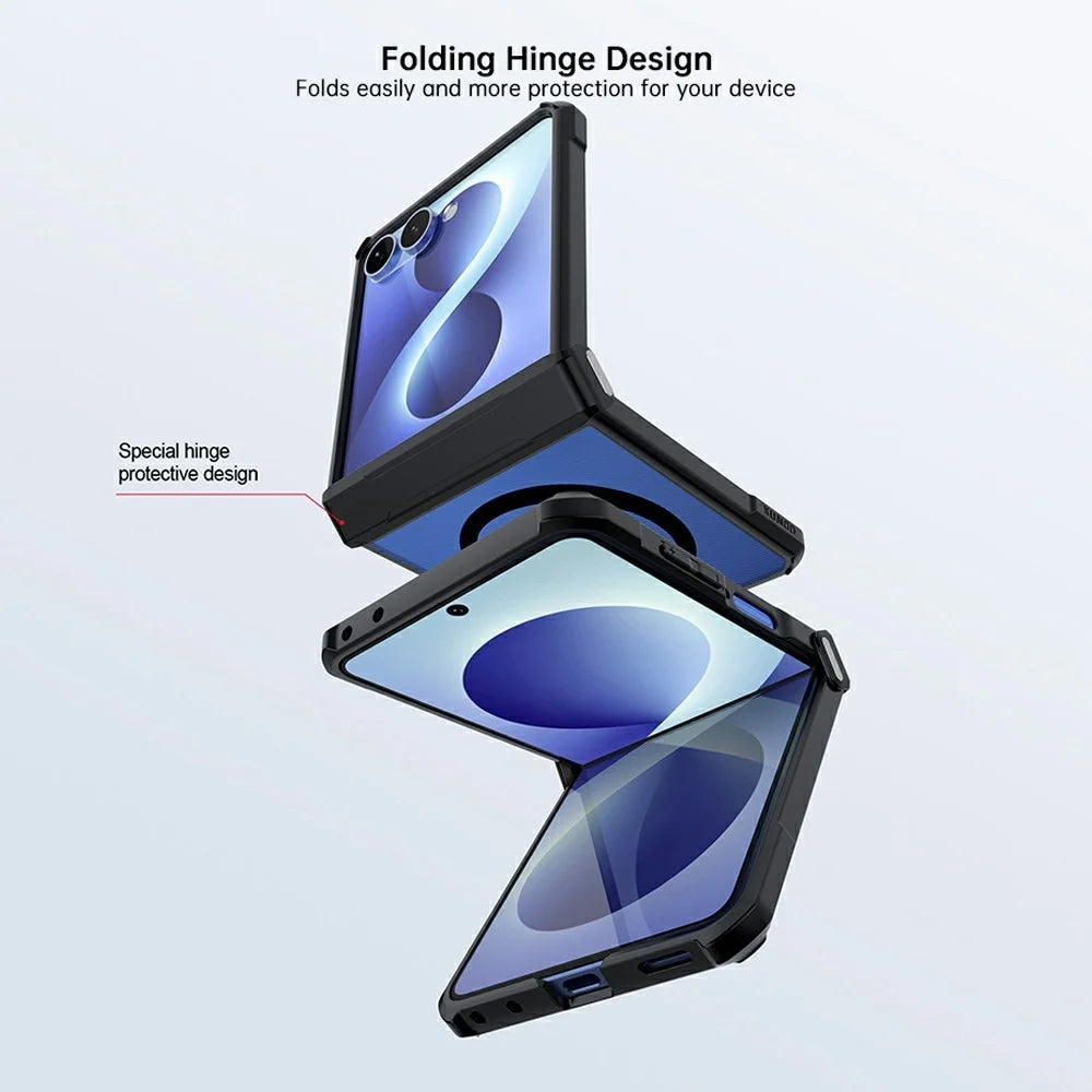 For Samsung Galaxy Z Flip8 Magnetic Case TPU + PC Folding Hinge Shockproof Phone Cover - Black - 5