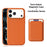 For iPhone 17 Pro Max Magnetic Case Tech Fabric Coated TPU + PC Phone Cover with RFID Blocking Card Holder - Orange - 2