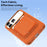 For iPhone 17 Pro Max Magnetic Case Tech Fabric Coated TPU + PC Phone Cover with RFID Blocking Card Holder - Orange - 4