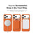 For iPhone 17 Pro Max Magnetic Case Tech Fabric Coated TPU + PC Phone Cover with RFID Blocking Card Holder - Orange - 5