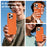 For iPhone 15 Pro Max Magnetic Case Tech Fabric Coated TPU + PC Anti-Drop Phone Cover - Orange - 6