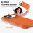 For iPhone 18 Pro Magnetic Case Tech Fabric Coated TPU + PC Anti-Drop Phone Cover - Orange - 5