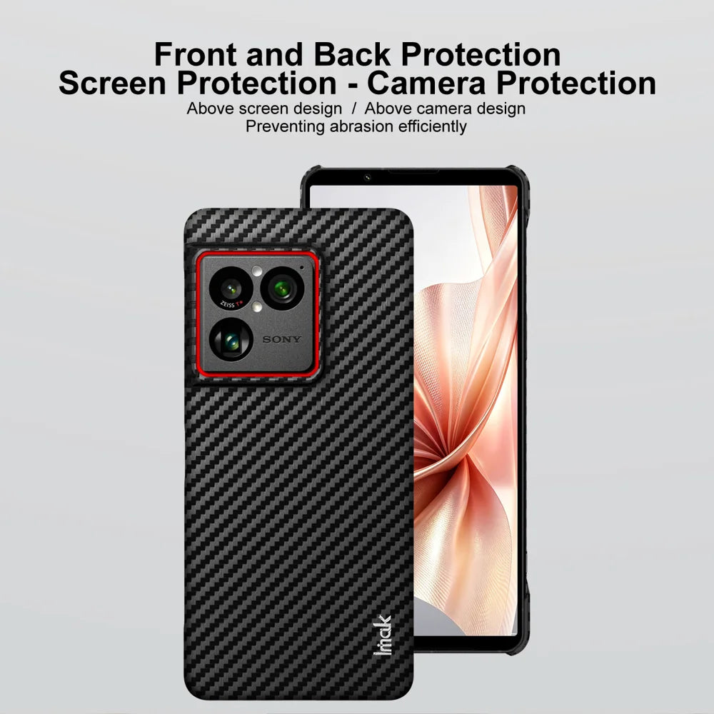 IMAK for Sony Xperia 1 VIII Ruiyi Series Case Carbon Fiber Texture Leather + PC Protective Cover - As Shown - 6