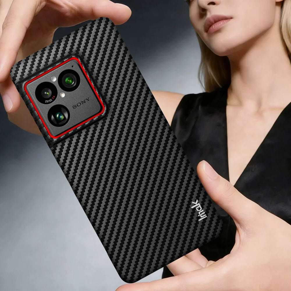 IMAK for Sony Xperia 1 VIII Ruiyi Series Case Carbon Fiber Texture Leather + PC Protective Cover - As Shown - 7