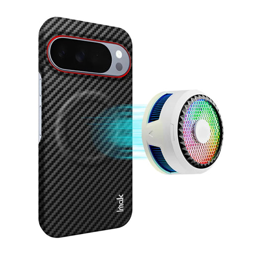 IMAK for Google Pixel 10 Pro / Google Pixel 10 Ruiyi Series Magnetic Case Carbon Fiber Texture Leather + PC Phone Cover - As Shown - 1